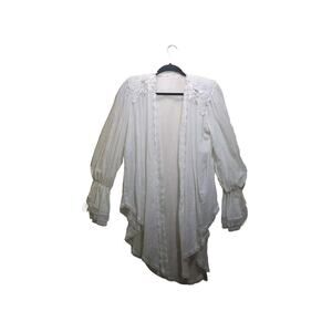 Diane Samandi Jonquil Women's M/L Sheer White Beaded Lingerie Robe Romantic VTG